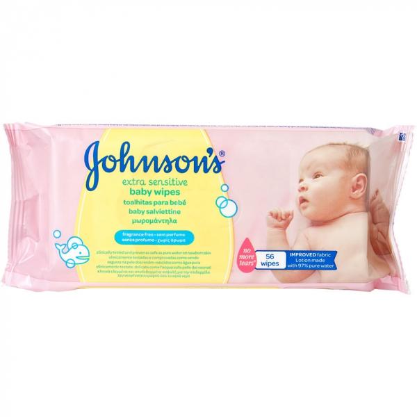 Johnsons Baby chusteczki nawilżane 56szt Extra Sensitive