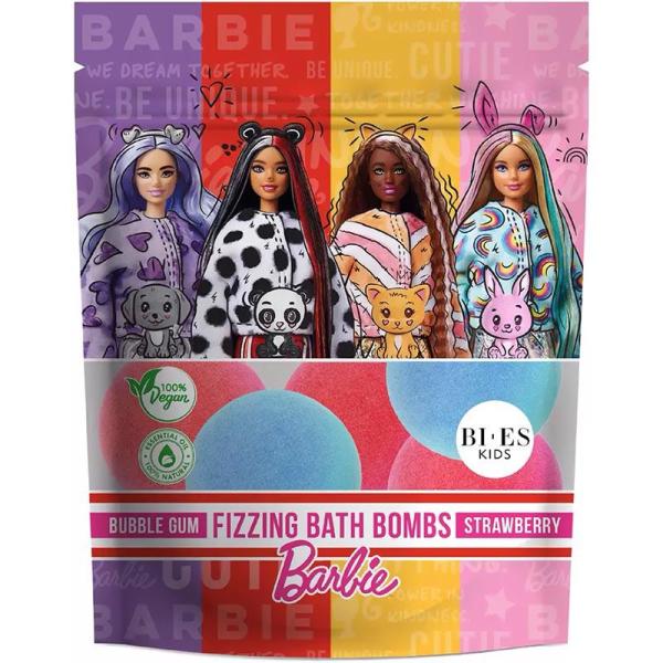 Bi-es Barbie kule kąpielowe 55g Bubble Gum & Strawberry 6 sztuk 