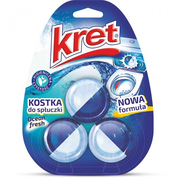 Kret kostka do spłuczki dwubarwna ocean fresh 3x50g