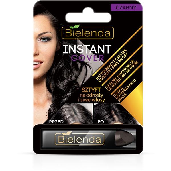 Bielenda Instant Cover czarny sztyft na odrosty i włosy siwe