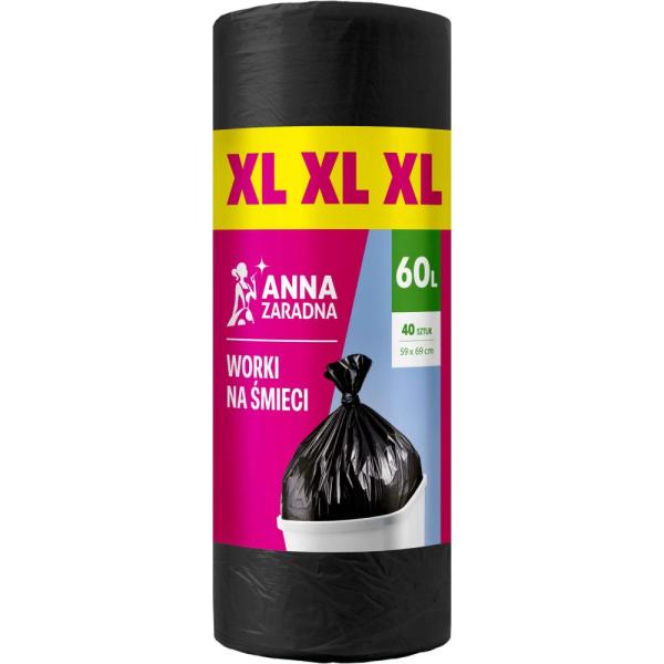 Anna Zaradna worki czarne HD 60L 40 sztuk XL