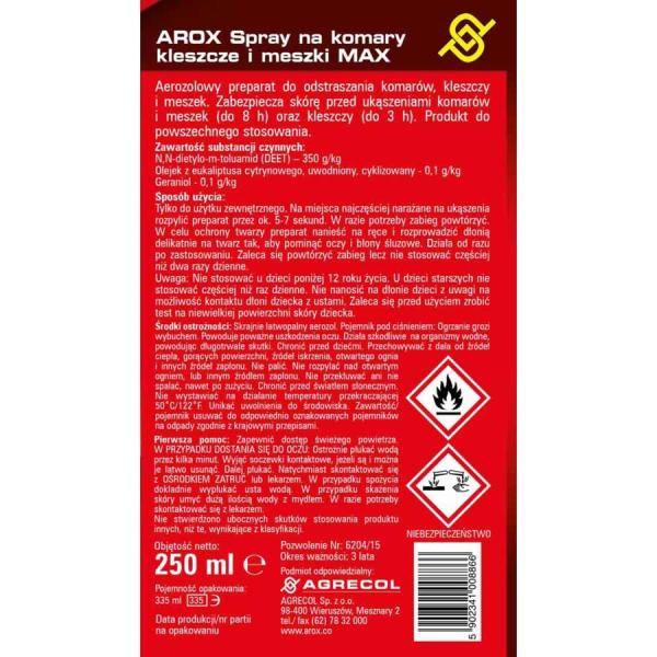 Arox spray na komary i kleszcze MAX 250ml