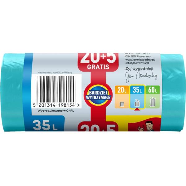 Jan Niezbędny worki HD 35L/ 20+5szt. T-shirt zapachowe