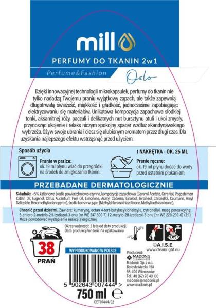 Mill perfumy do tkanin 750ml Oslo
