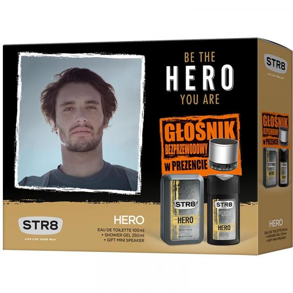 STR8 zestaw Hero woda toaletowa 100ml + żel pod prysznic 250ml + power bank