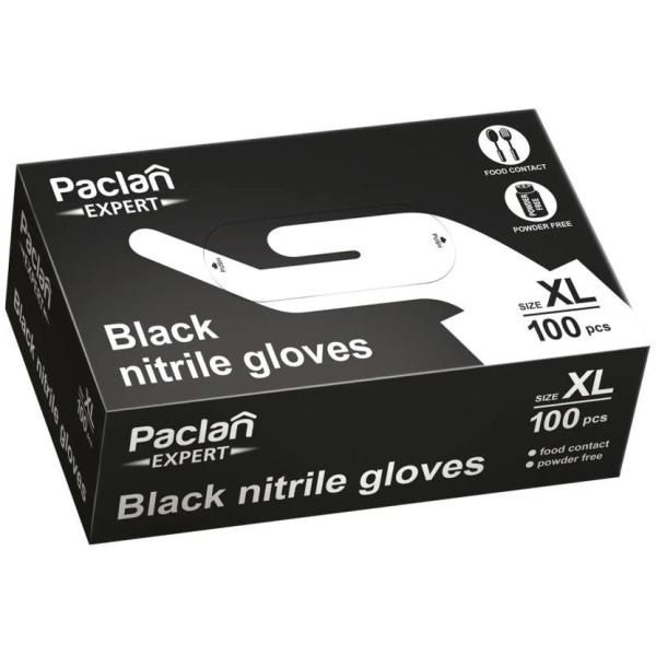 Paclan Expert rękawice nitrylowe XL czarne 100szt.