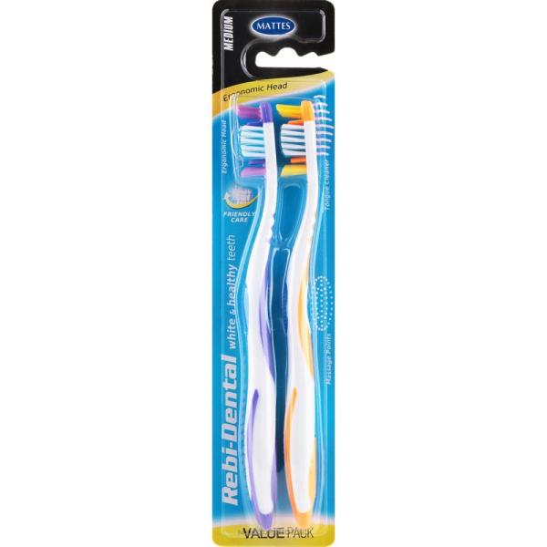 Mattes Rebi-Dental DUO M56 Medium szczotka do zębów średnia 2szt. 