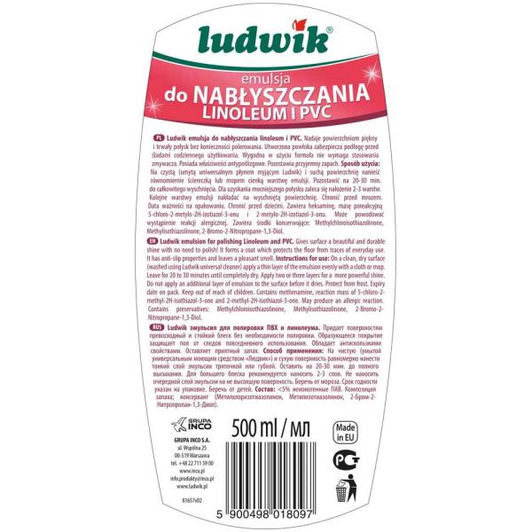 Ludwik emulsja do nabłyszczania linoleum i PCV 500ml