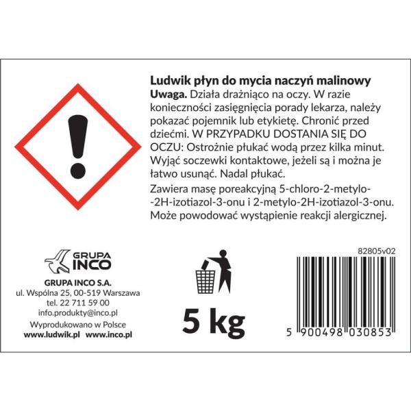 Ludwik płyn do naczyń 5kg Malina