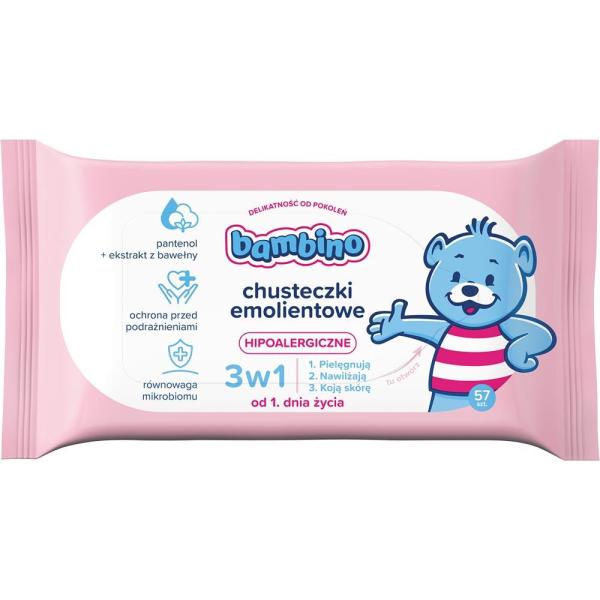 Bambino chusteczki emolientowe 57 sztuk