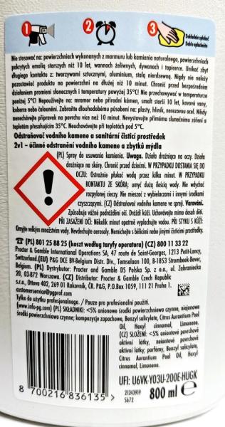 Mr. Proper spray do odkamieniania i czyszczenia urządzeń sanitarnych 800ml