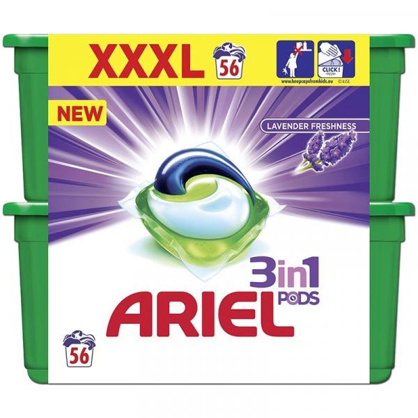 Ariel kapsułki do prania 3w1 Duo 2x28 sztuk Lavender
