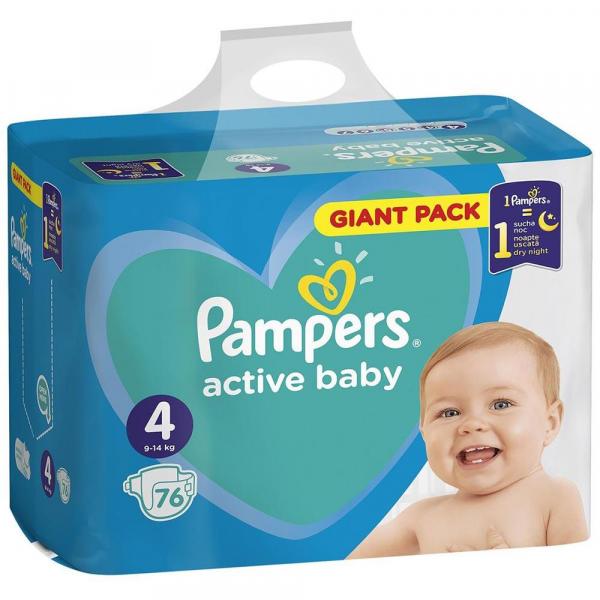 Pampers Active Baby pieluszki 4 76szt
