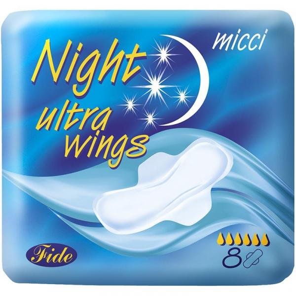 Micci podpaski ze skrzydełkami 8szt. Ultra Night Wings
