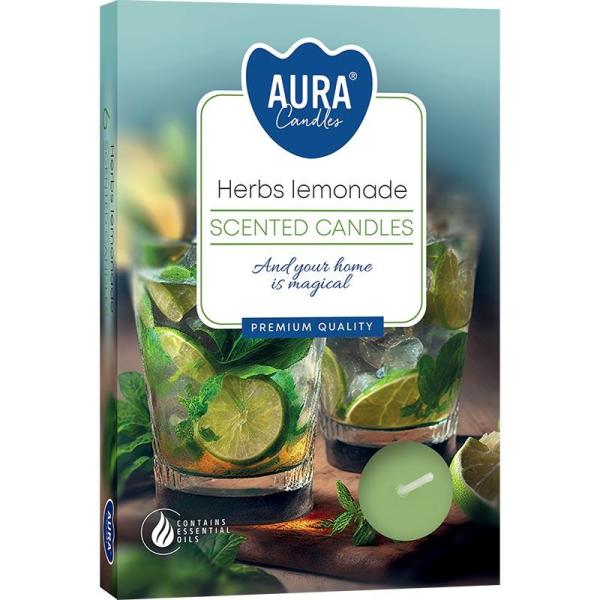 Bispol Aura podgrzewacze zapachowe p15-370 Herbs Lemonade 6 sztuk 