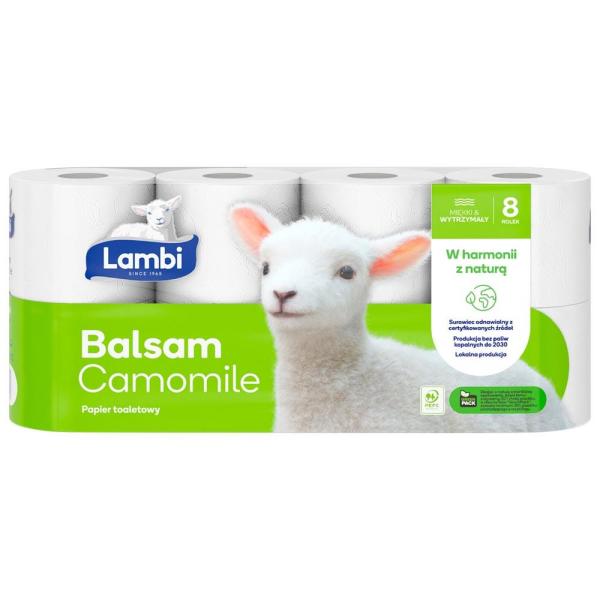 Lambi Papier toaletowy 3-warstwowy 8 rolek Balsam Camomille
