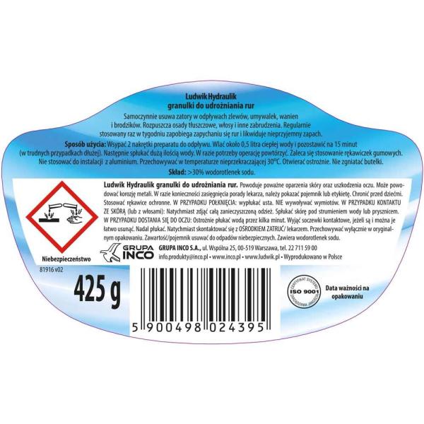 Ludwik granulki do udrożniania rur 425g