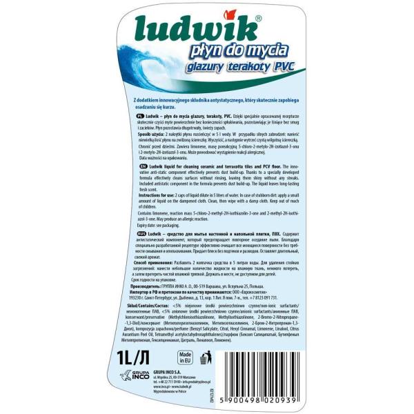 Ludwik płyn do glazury, terakoty i PCV 1L