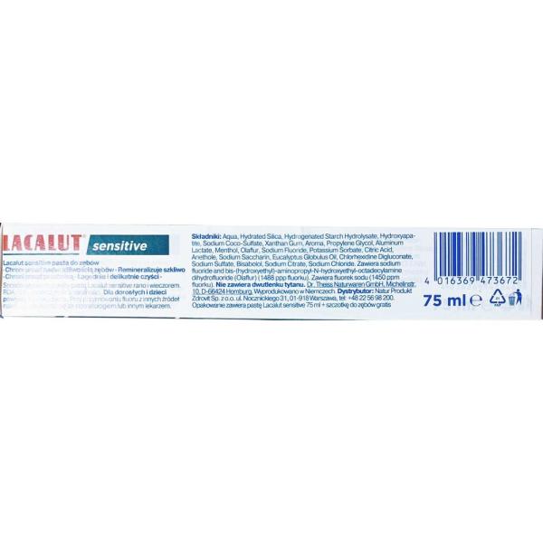 Lacalut Sensitive zestaw (pasta do zębów 75ml + szczoteczka ) 