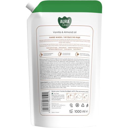 Bispol Aura mydło w płynie zapas 1L Wanilia i Olejek Migdałowy (AHW-002-003)