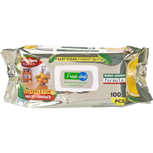 Fresh Days nawilżane chusteczki – ręczniki do powierzchni XXL 100 sztuk Oriental 