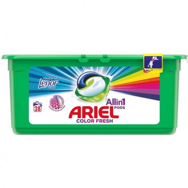 Ariel kapsułki do prania 3w1 28 sztuk Touch of Lenor color