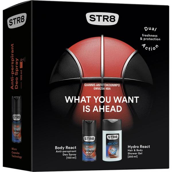 STR8 zestaw DA Body React antyperspirant 150ml + żel pod prysznic 250ml