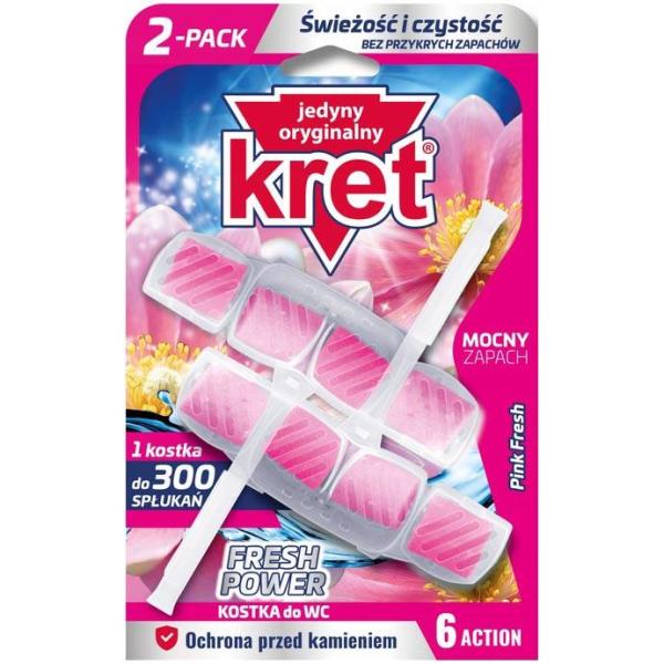 Kret Fresh Power kostka do WC Pink Fresh 2szt.