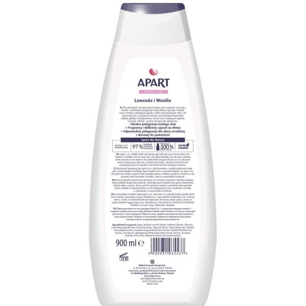 Apart 2w1 żel pod prysznic i płyn do kąpieli Double Care 900ml Lawenda i Wanilia