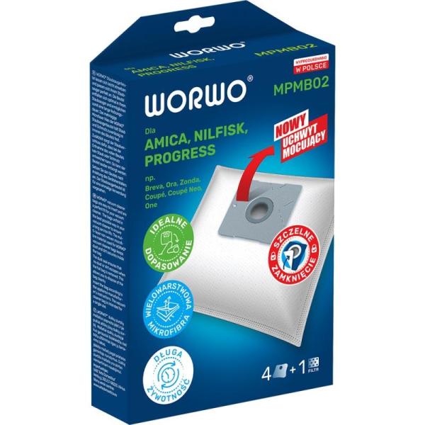 Worwo worki do odkurzaczy MPMB02 4 sztuki Electrolux, Philips, AEG
