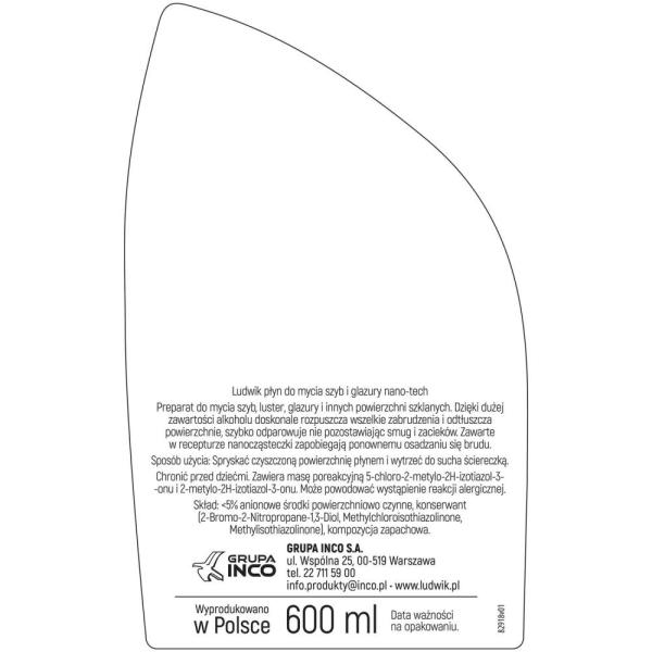 Ludwik płyn do szyb i glazury Green Apple 600ml