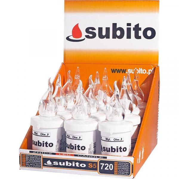 Subito S5 wkład do zniczy LED Biały 12 sztuk
