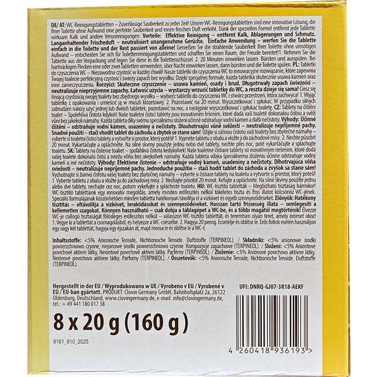 GlanzMeister tabletki do WC 8szt Zitrone