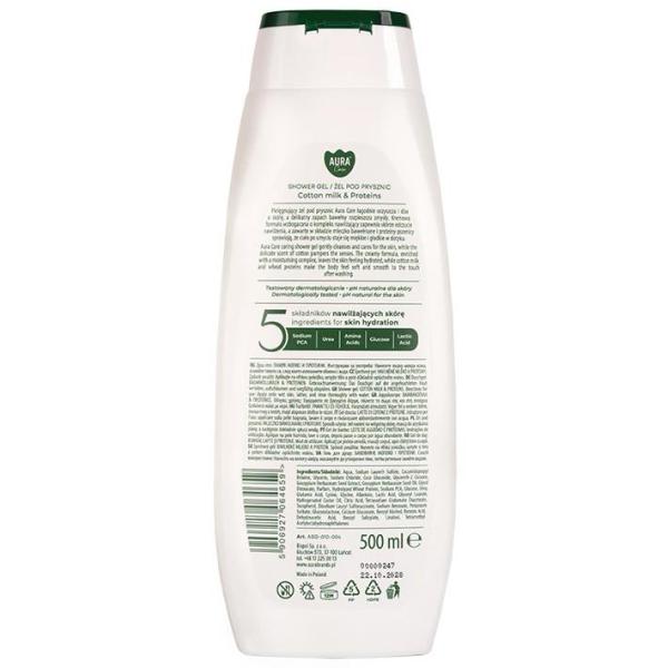Bispol Aura żel pod prysznic 500ml Mleczko Bawełniane i Proteiny (ASG-010-004) 