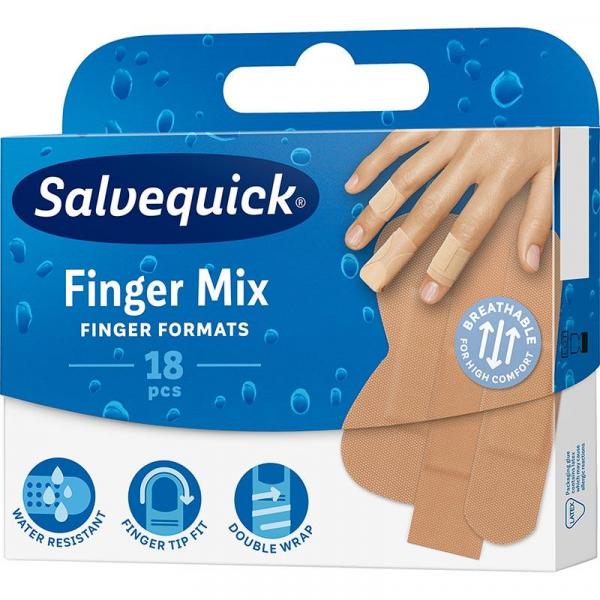 Salvequick Finger Mix plastry opatrunkowe 18 sztuk
