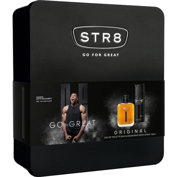 STR8 zestaw Original woda toaletowa 50ml + dezodorant 150ml + puszka