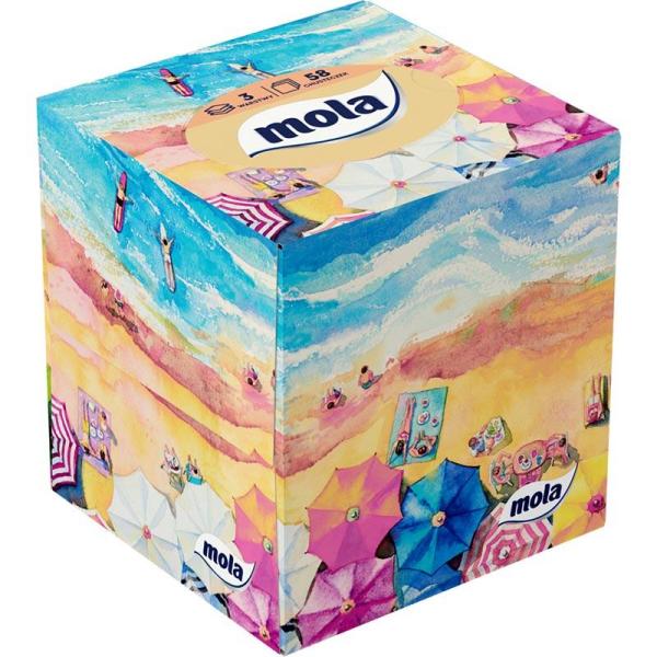 Mola Cubic chusteczki kosmetyczne 3-warstwowe 58 sztuk