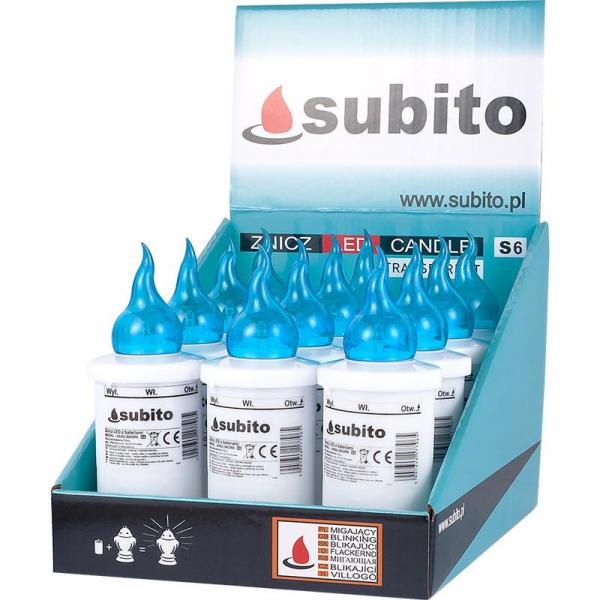 Subito S6 wkład do zniczy LED Niebieski 12 sztuk
