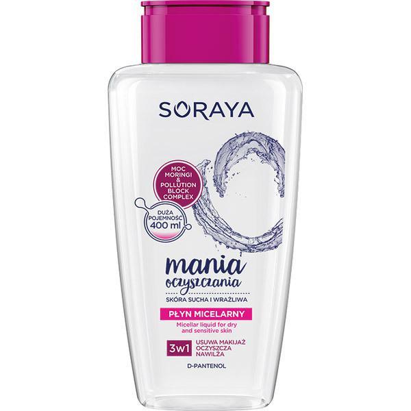Soraya Mania Oczyszczania Płyn Micelarny 3w1 400ml skóra sucha i wrażliwa