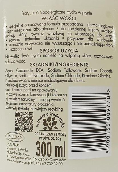 Biały Jeleń mydło w płynie hypoalergiczne 300ml
