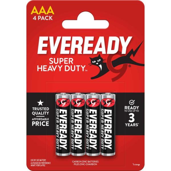 Eveready Super Heavy Duty baterie AAA LR3, 4 sztuki
