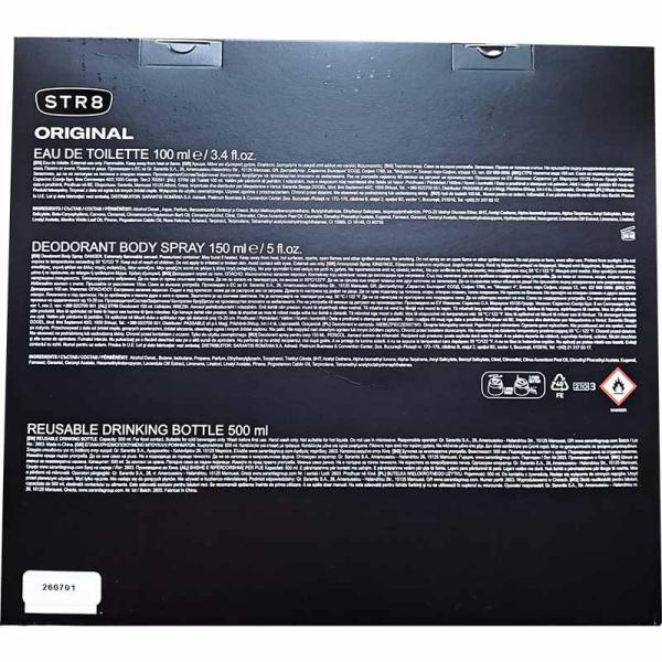 STR8 zestaw Original woda toaletowa 100ml + dezodorant 150ml + bidon 500ml 