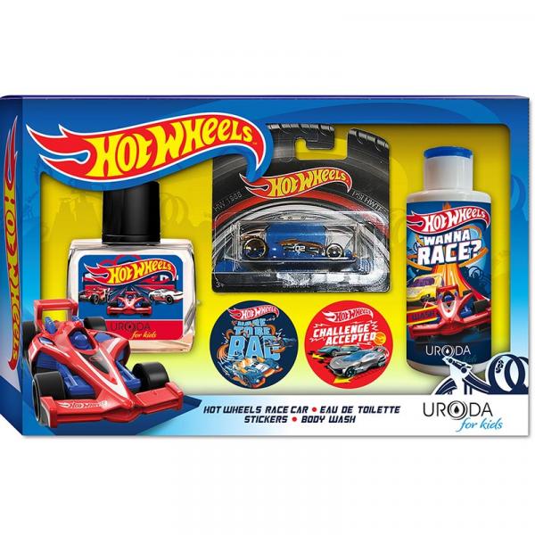 Bi-es Hot Wheels zestaw Winning woda + żel pod prysznic + naklejki + samochodzik