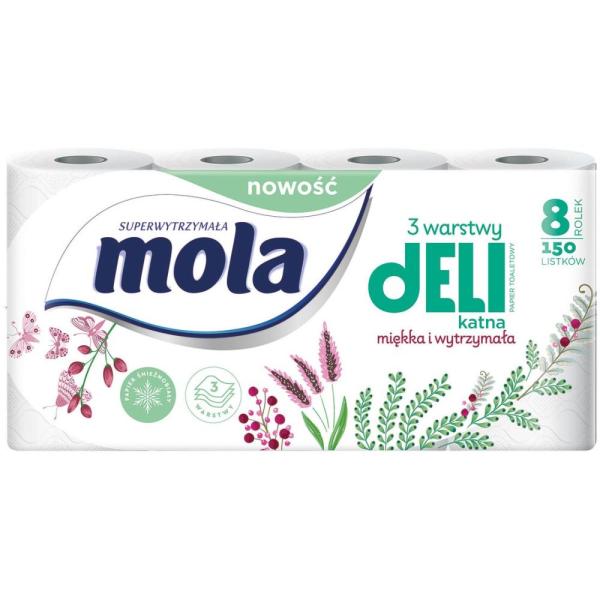 Mola Delikatna papier toaletowy 3-warstwowy bezzapachowy 8szt.
