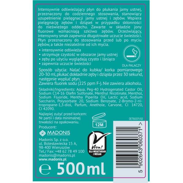 BIO MADENT Płyn do płukania jamy ustnej miętowy 500ml