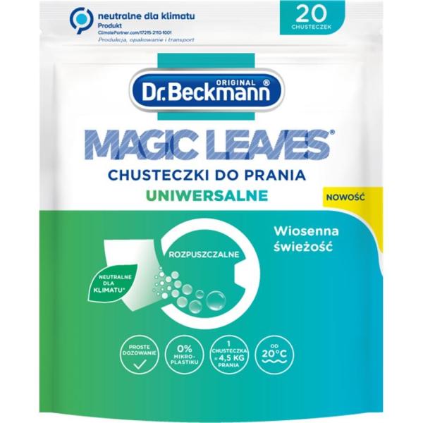 Dr. Beckmann Magic Leaves chusteczki do prania Uniwersalne 20 sztuk Wiosenna Świeżość 