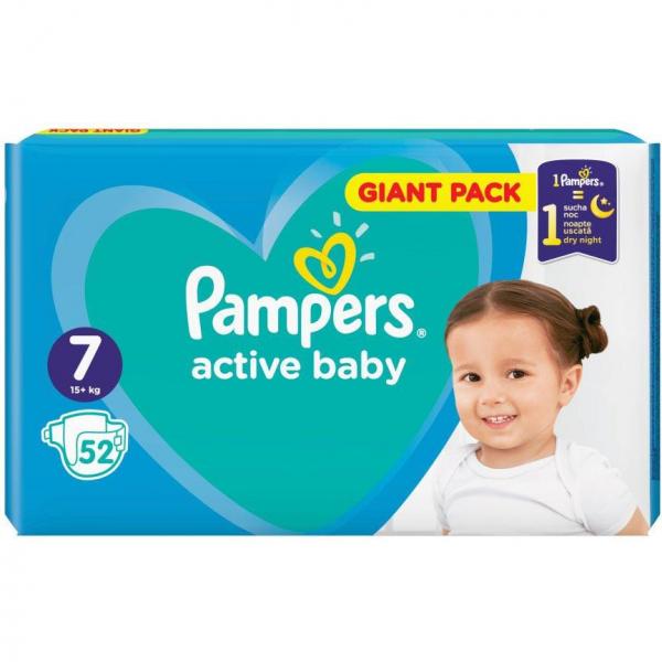 Pampers Active Baby pieluszki 7 XXLarge (15+kg) 52szt
