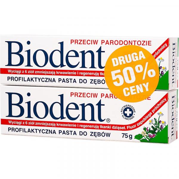 Biodent pasta do zębów przeciw paradontozie 75g + druga 50% ceny