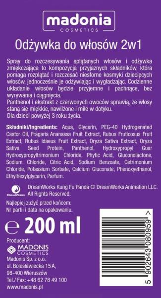 Madonia Kung Fu Panda spray & odżywka do włosów 2w1 200ml

