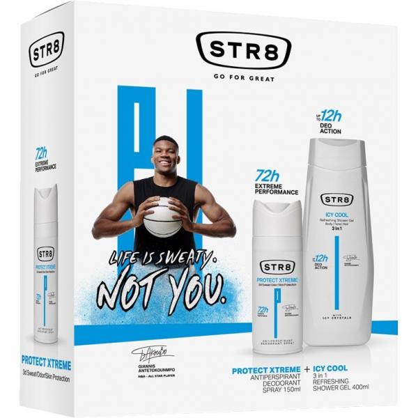 STR8 zestaw AP dezodorant 150ml Protect Extreme + żel pod prysznic 250ml Icy Cool